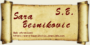 Sara Besniković vizit kartica